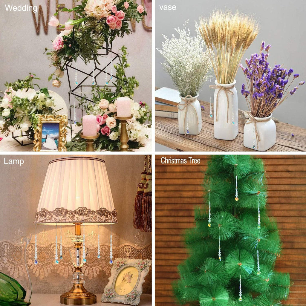 Chandelier Crystal Ornaments Hanging Crystal Pendant Beads Garland for Christmas,Wedding,Home Decoration -6Pcs