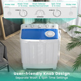 28 Lbs Portable Washing Machine, Portable Washer for Apartment with 18 Lbs Washer, 10 Lbs Spinner, Mini Compact Top