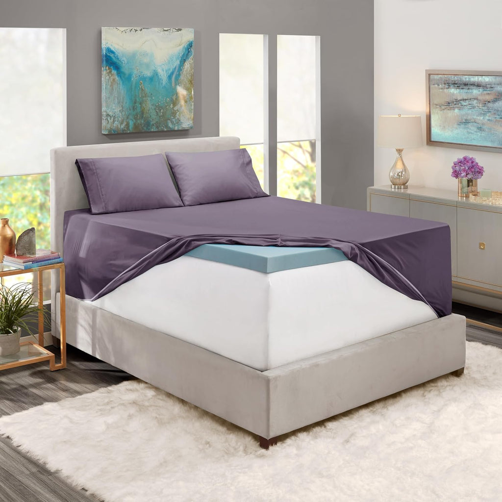 Extra Deep Pocket Sheet Sets, Luxury Soft 6 Piece Bed Sheet Set Fits Mattress 18-24 Inches - Queen, Grayish