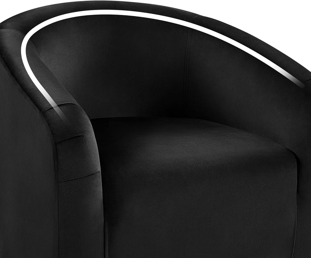 Black Accent Chairs Set of 2, Cozy Velvet Barrel Chair, Modern Club Chair with Soft Padde, Vanity Chair