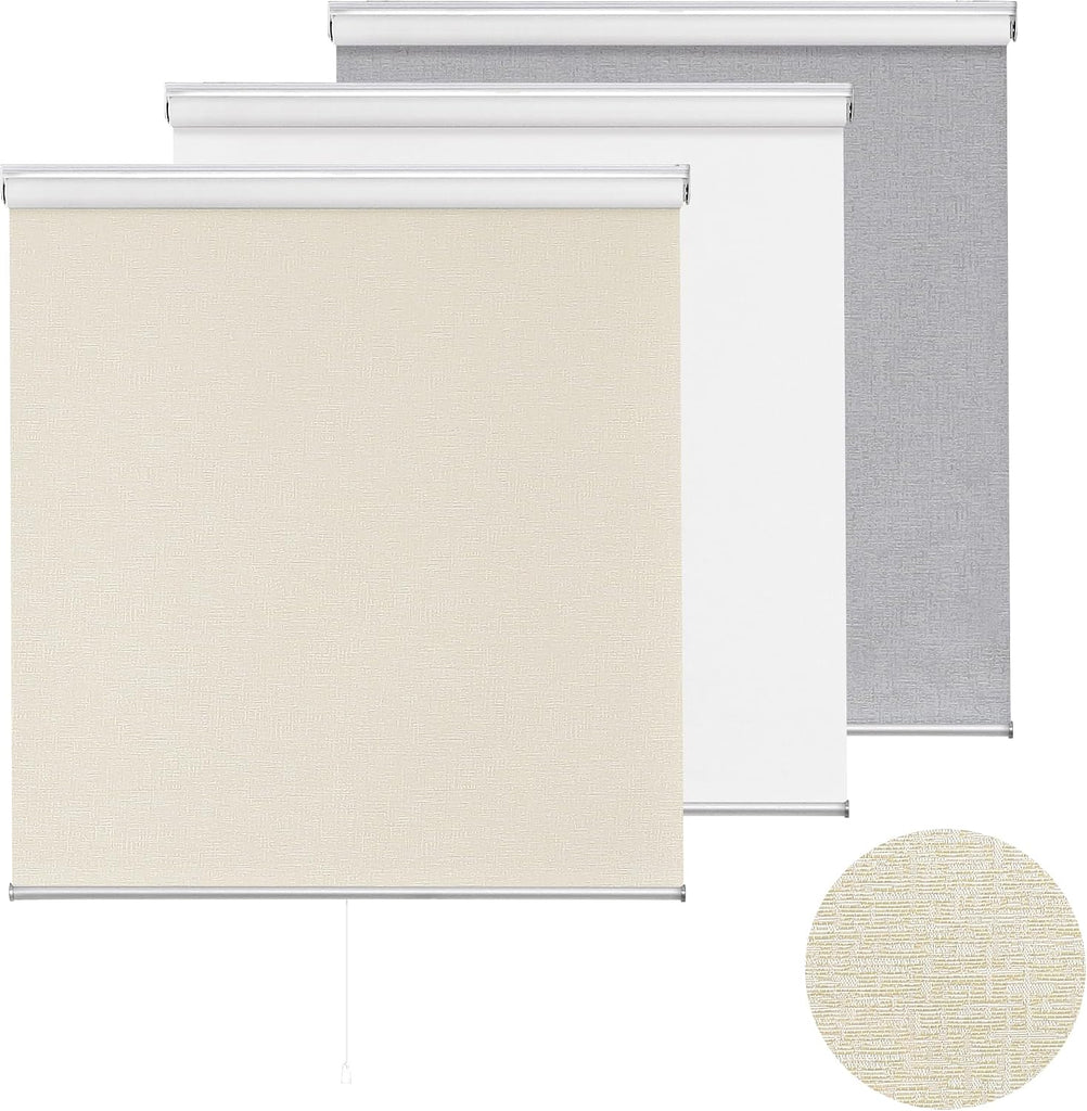 Blackout Roller Shades Pull Down, Cordless Window Blinds