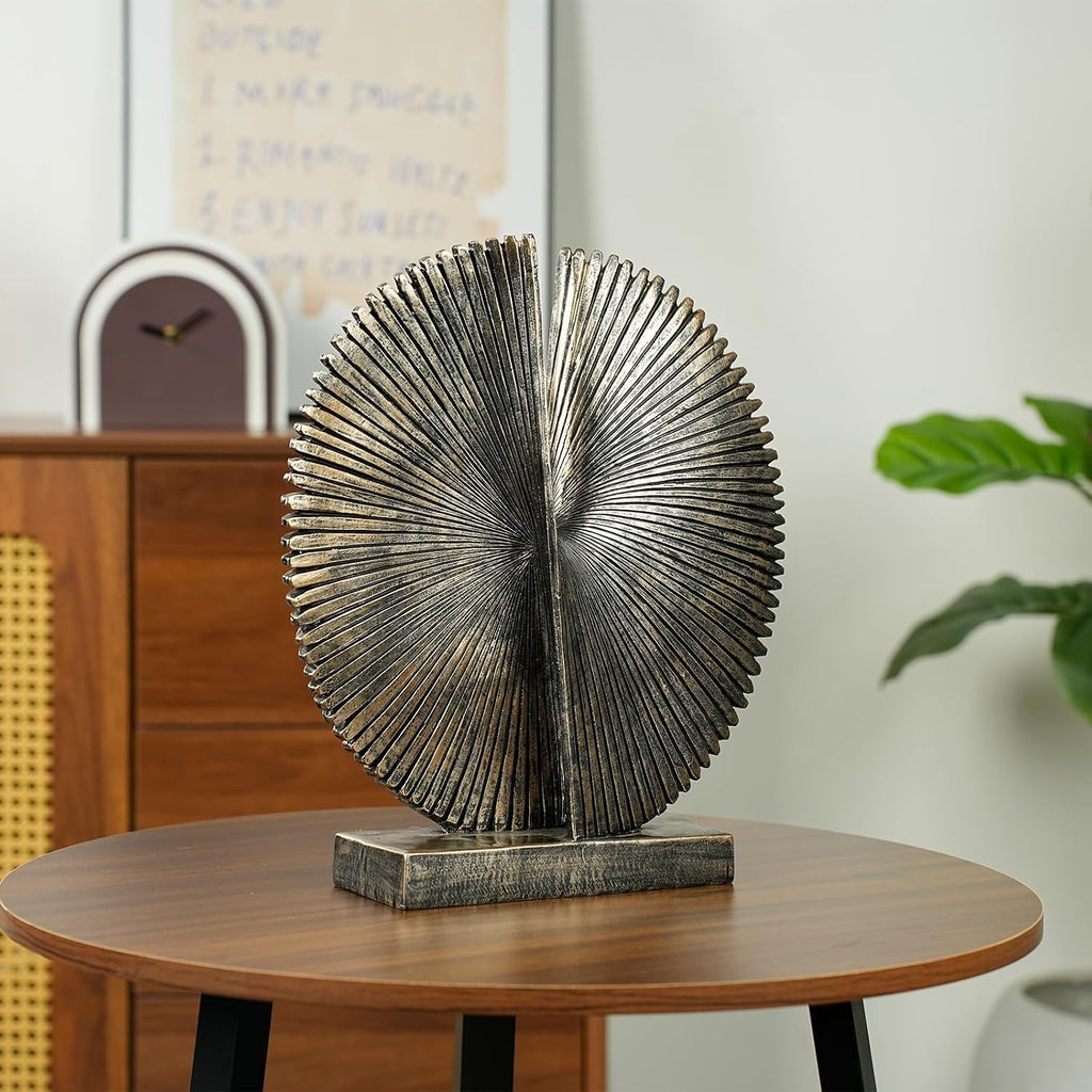 Abstract Round Decorative Sculpture , Dining Living Room Desk Decor,Geometric Home Decor Statues,Shelf Top Decor