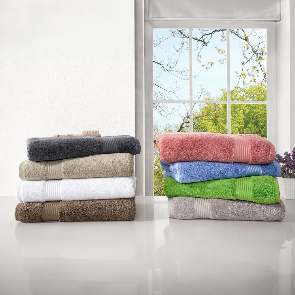 CTT - Luxury 6 Piece Towel Set, 100% Turkish Cotton, Quick Drying, Highly Absorbent & Comfy, Includes 2 Bath Towels