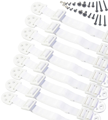 Adjustable Anti-Tip Furniture Anchors for Baby Proofing and Dresser Anchoring Kit. 8 PC Wall Anchors and Earthquake