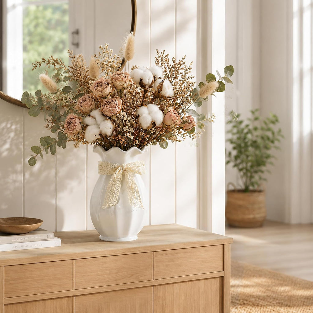 Ceramic Flower Vase with Bow
