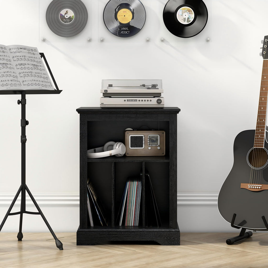 Large Farmhouse Record Player Stand, 31.5" Turntable Stand, Black