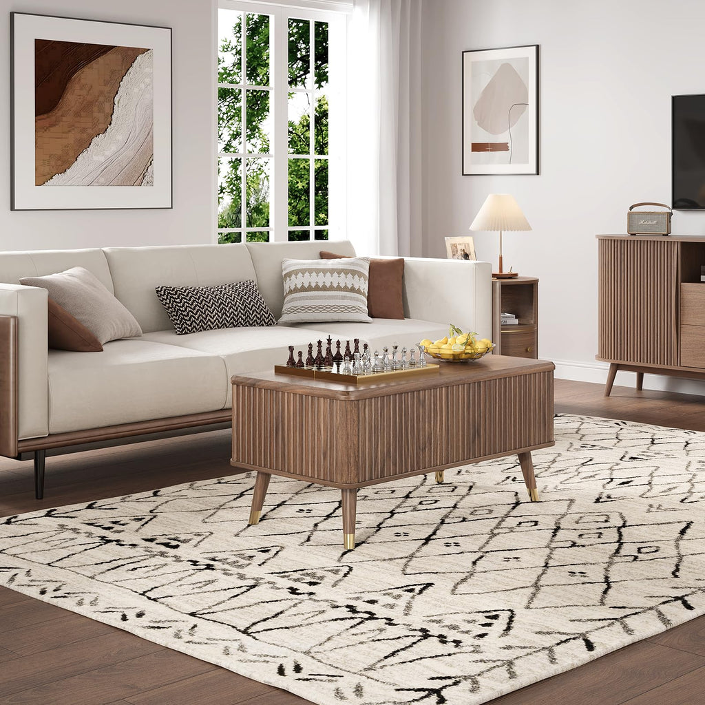 38" Lift Top Coffee Table with Storage, Walnut