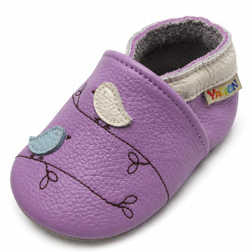 Baby Moccasins Soft Sole First Walking Shoes, PurpleBird