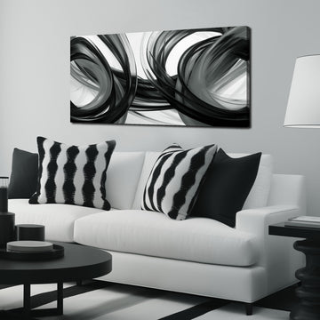 Abstract Canvas Wall Art Bedroom Black and White Wall Decor