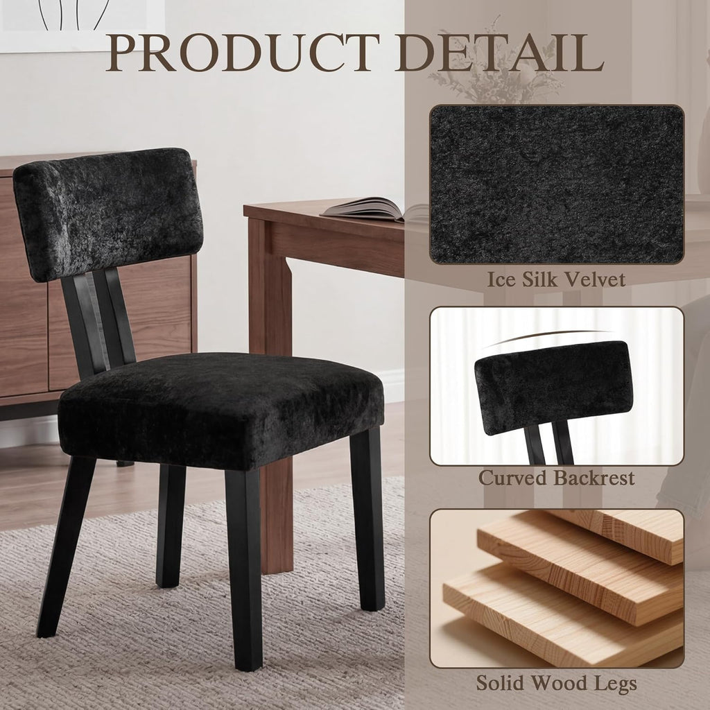 Mid Century Modern Dining Chairs,Velvet Farmhouse Upholstered Kitchen Chairs