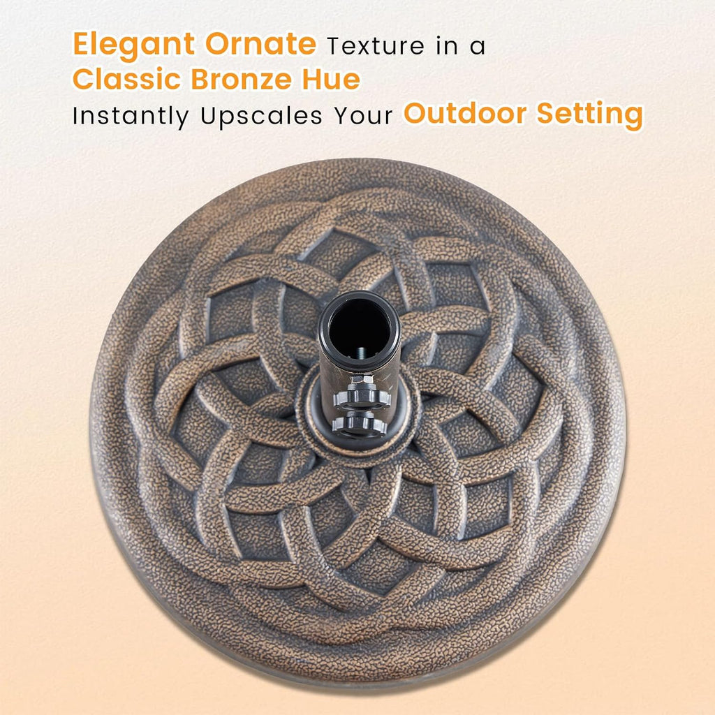Patio Umbrella Base, Heavy-Duty Resin Outdoor Umbrella Stand, Weather-Resistant Powder Coated Umbrella Holder Pool