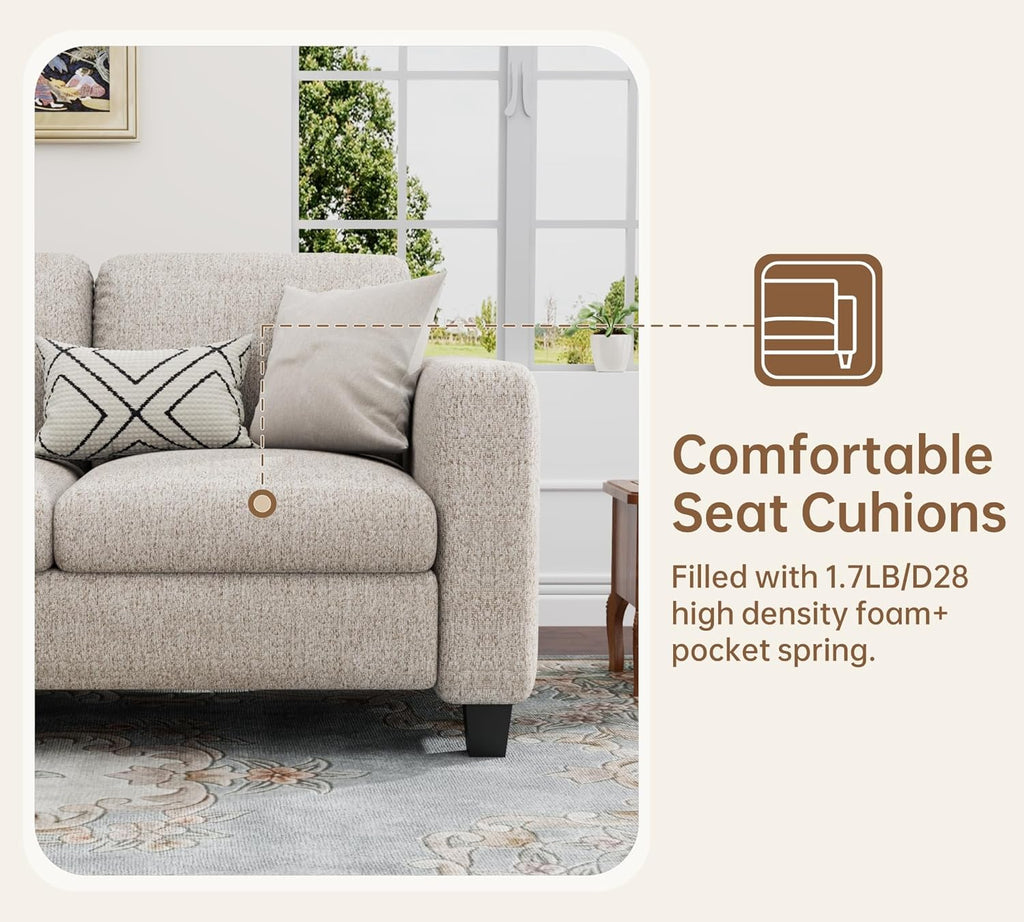 Sectional Couches for Living Room - Convertible L Shaped Couch with Storage Ottoman