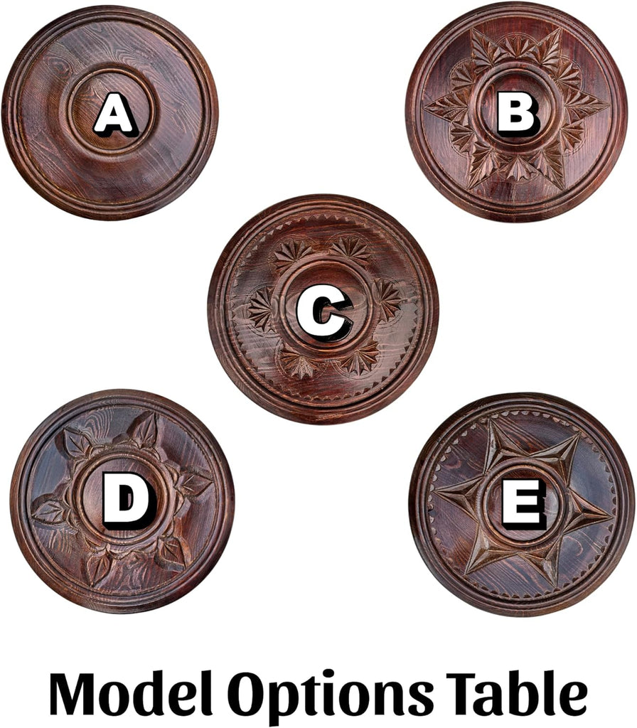 Handcrafted Wood Ceiling Medallion, Round Carved Pine Chandelier Medallion, Rustic Decorative Ceiling Light Cover for Pendant Lights, Farmhouse Architectural Ceiling Accent (Brown 39.C.06)