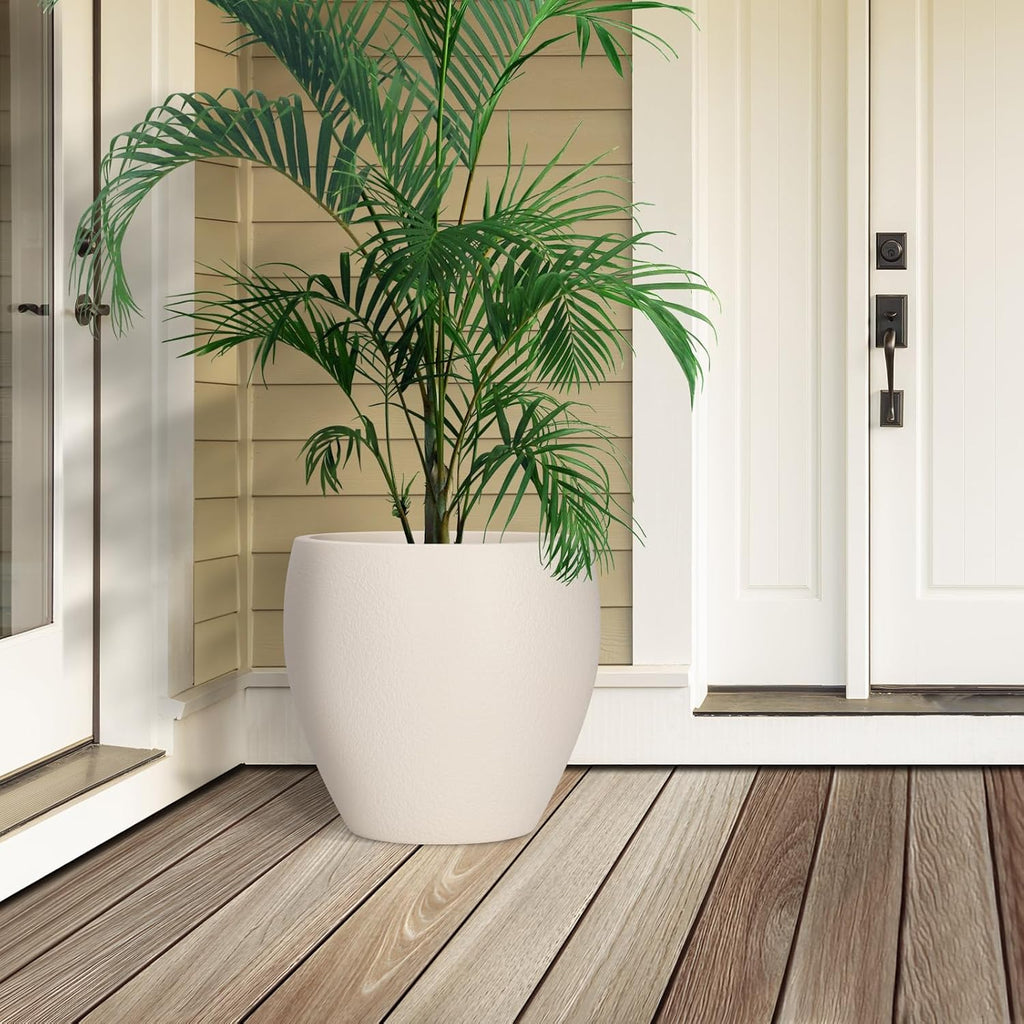 Plant Pots 17.5/14.8/12.2 inch Set of 3, Flower Pots with Drainage Holes, Large Planters for Indoor Outdoor Garden