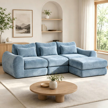 Modular Sectional Sofa, 78 Inch Cloud Chenille L-Shaped Couch with Deep Seat, 2-Piece Corner Sofa, Small Space &