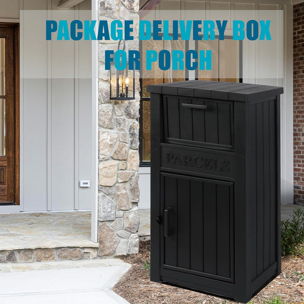 Package Delivery Box Storage with Lockable Secure, Anti-Theft Parcel Drop Boxes Outdoor Package Delivery and Waterproof