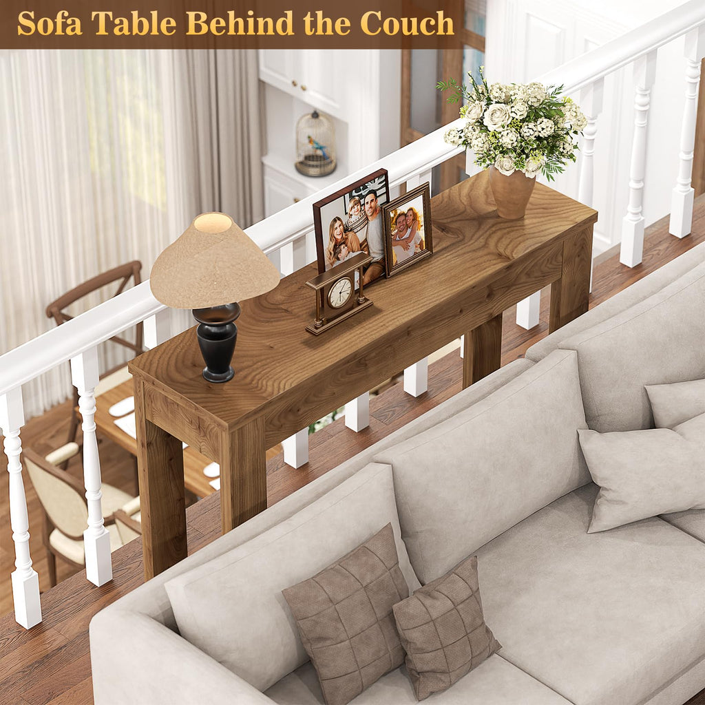 Small Console Table, 32" Farmhouse Narrow Sofa Table