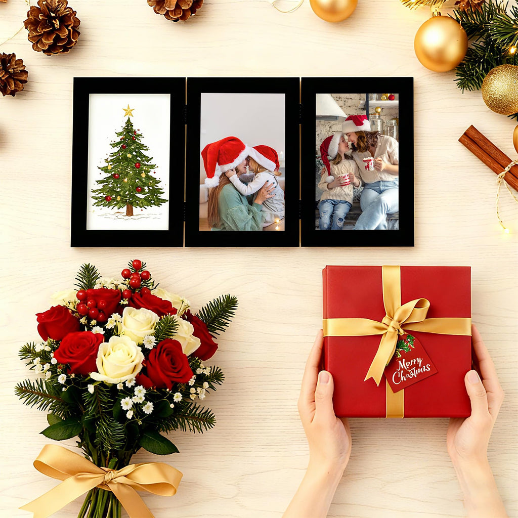 Black Triple 6x4 Picture Frame Horizontal