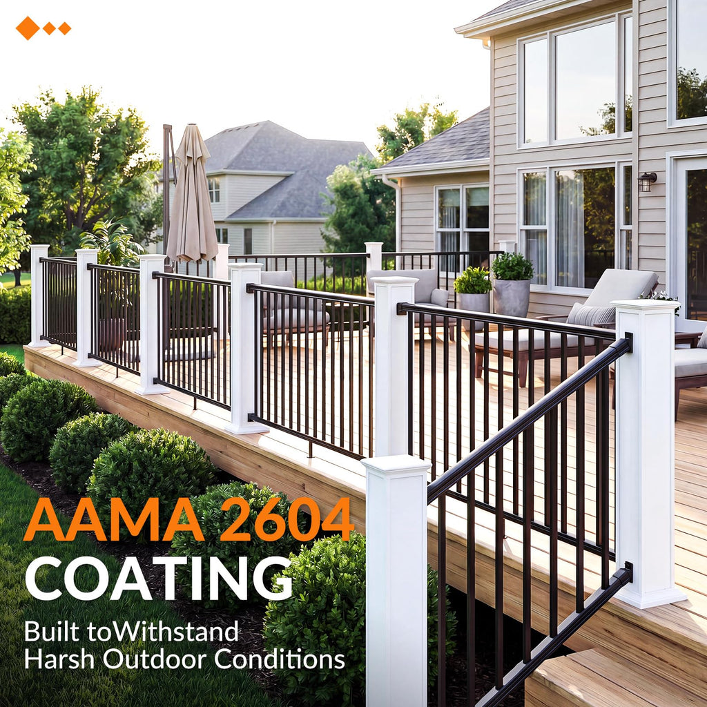 36 in x 8 ft Modular Aluminum Stair Railing Kit Without Post