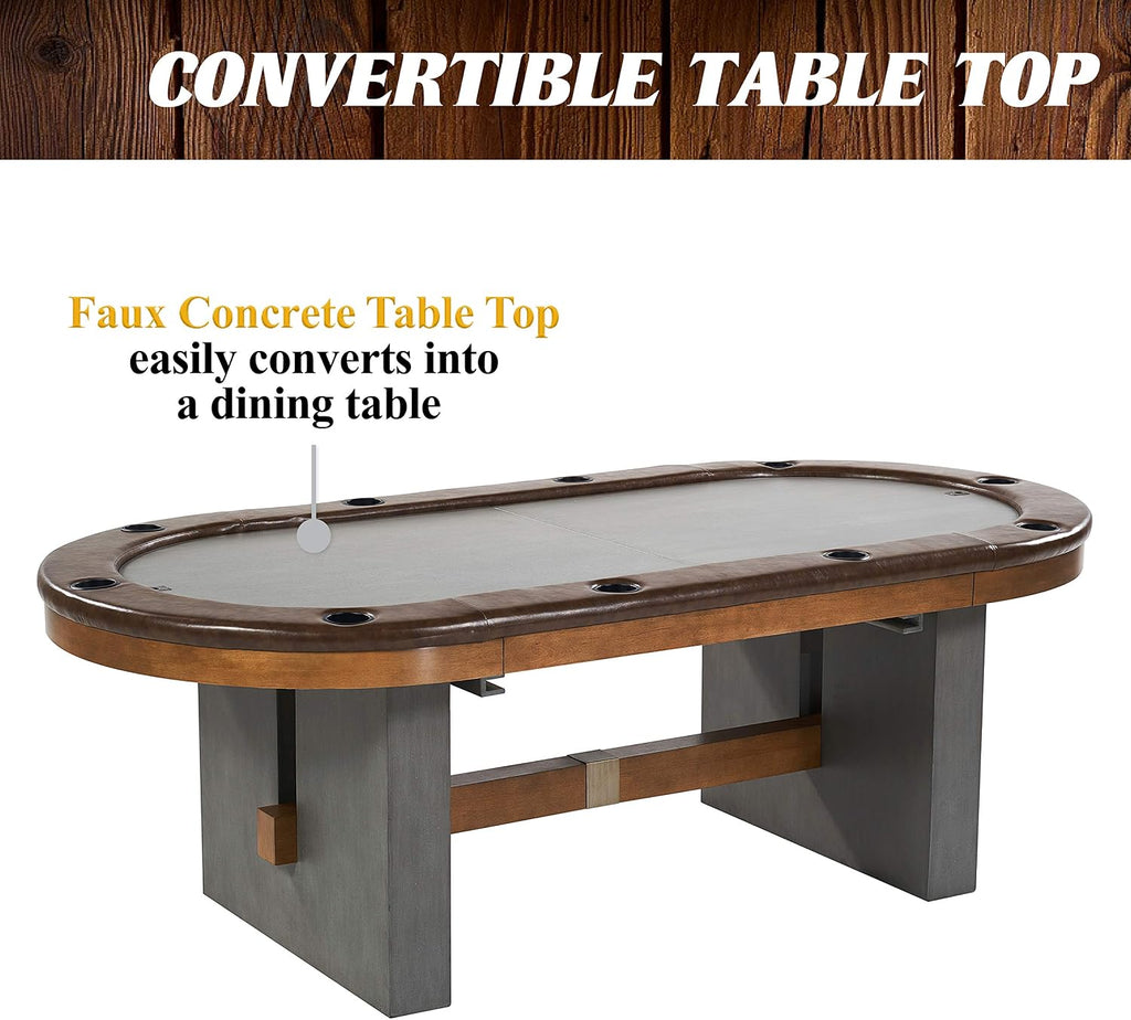 Barrington Poker Multiple Styles Folding Poker Table & Poker Table Top/Dining Table Collection, Durable Padded Rail