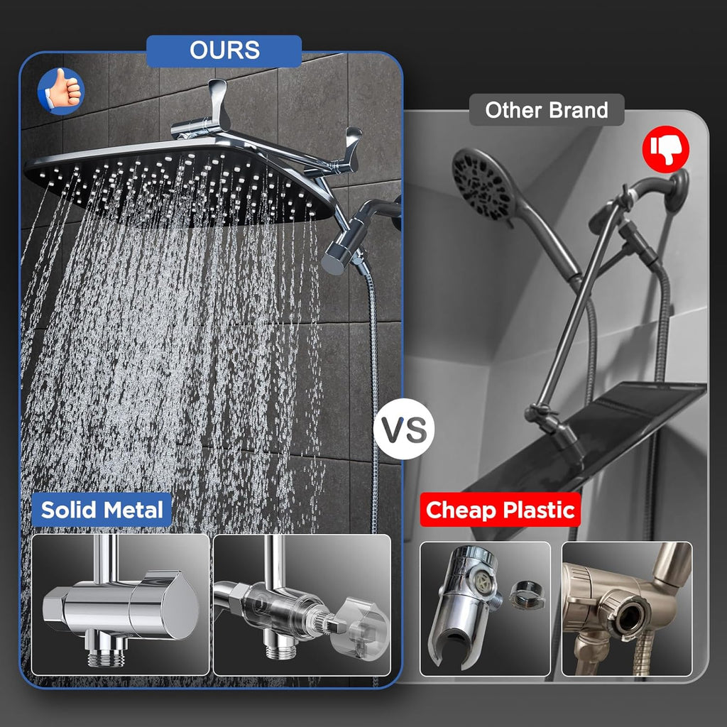 11.8" Rain Shower Head with Handheld, High Pressure Handheld Shower with Multi Spray Modes