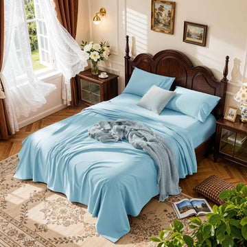 100% Egyptian Cotton Sheets 16" Deep Pocket, 4Pcs Cal King