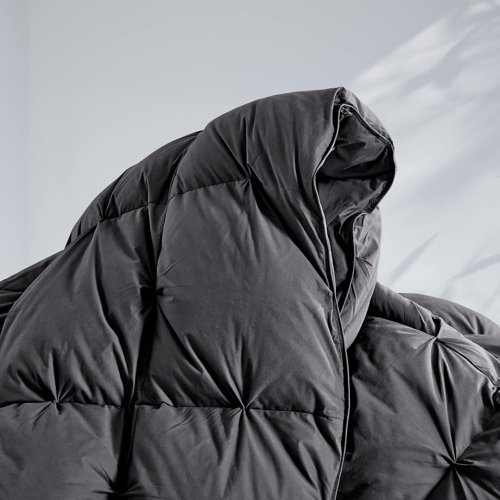 Premium Down Comforter Queen, Luxurious All Season Duvet Insert with Cotton Blended Fabric