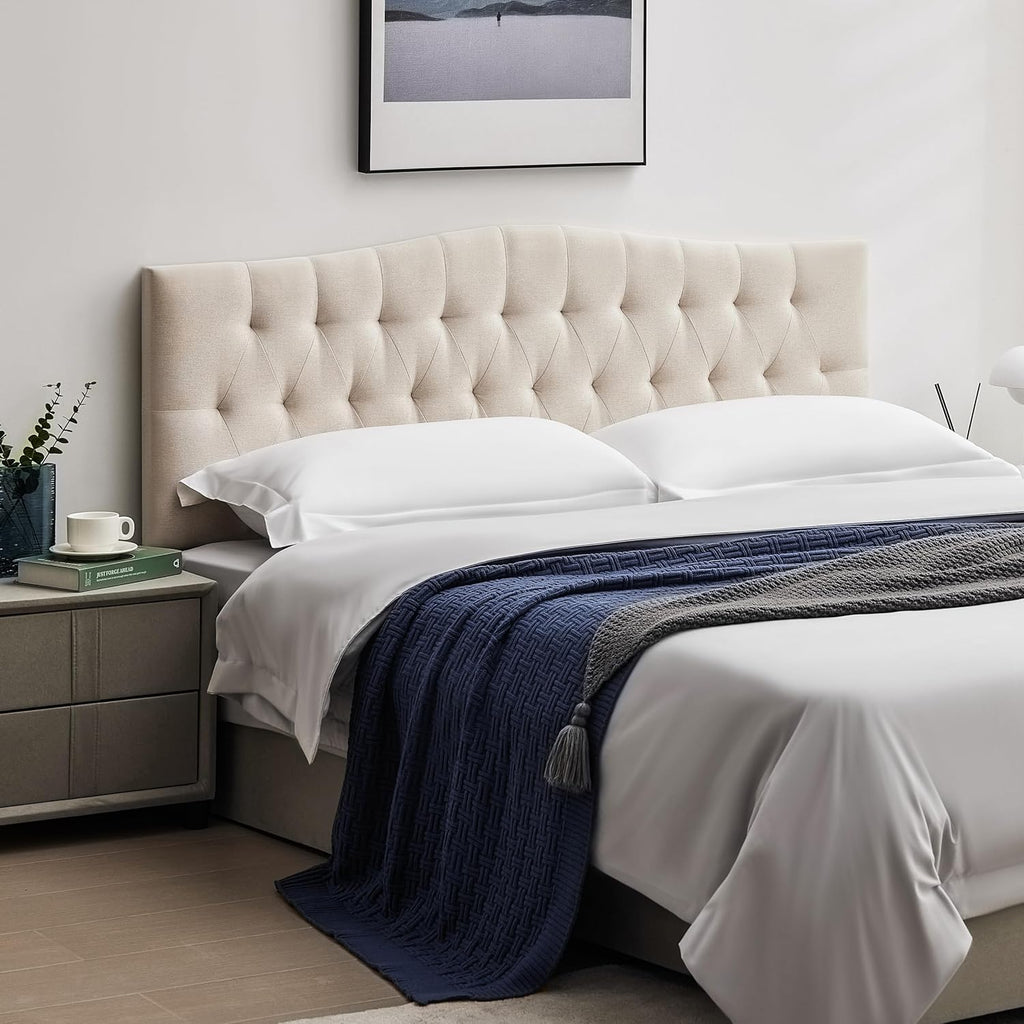 Upholstered Queen Headboard Only, Adjustable Headboard Queen with Legs,Linen Fabric Bed Headboards,Durable Headboard
