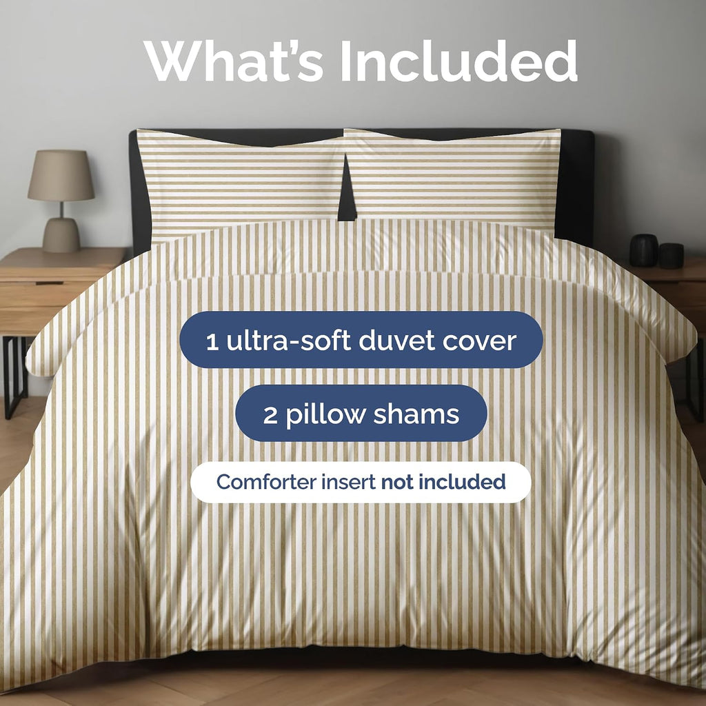 Duvet Cover Set - Extra Soft Duvet Cover with 2 Pillow Shams - Hotel Luxury Easy Care & Fade Free