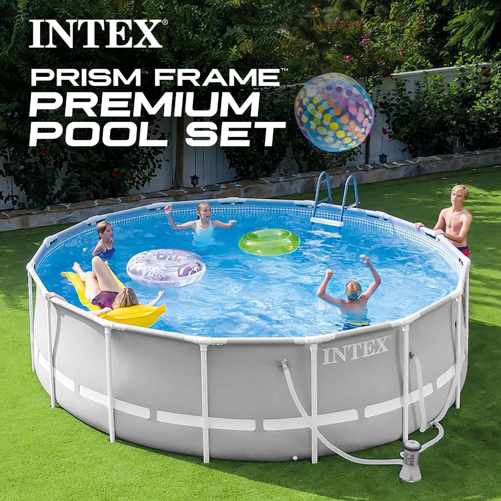 Prism Frame 15ft x 48in Round Above Ground Swimming Pool Set w/Pump | 26725EH - 1000 GPH Cartridge Filter Pump