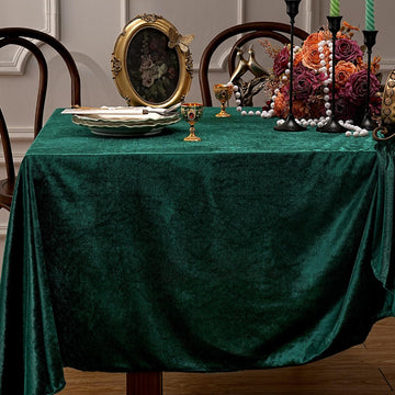 Emeral Green Christmas Velvet Tablecloth 60"x102" Rectangle Table Cloth