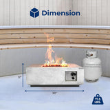 Propane Gas Fire Pit Table 40000 BTU Square Outdoor Firepit with Protective Cover, Durable Metal Construction, and Stylish Design for Patio or - Image 2
