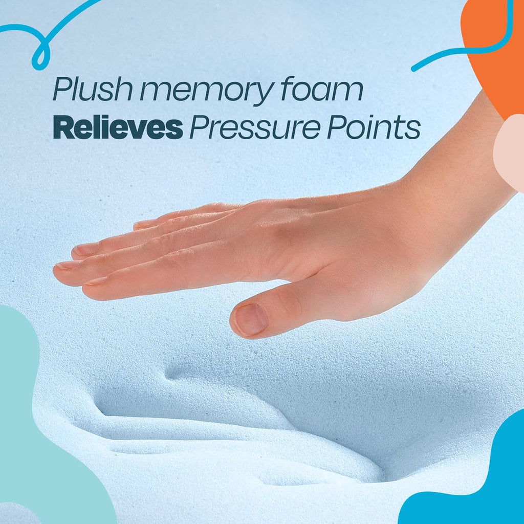 Memory Foam Mattress Topper, Full Size - 2 Inch Gel Infused Memory Foam - Plush Feel - Cooling and Pressure Relieving
