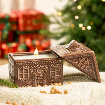 Christmas Scented Jar Candle Gingerbread House Decor for Gifts