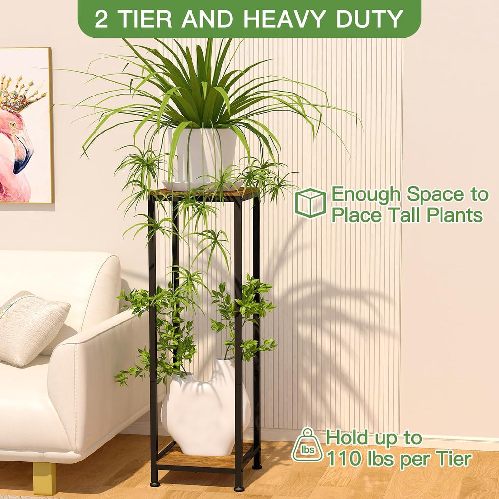 Plant Stand Indoor, 41'' Extra Tall Wood Plant Stands Heavy Duty Pedestal Stand for Indoor Outdoor, Modern Corner