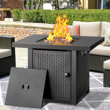 Fire Pit with Grill for Outside Wood Burning