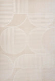 Y Nordby High-Low Arch Striped Ivory/Cream Indoor/Outdoor Area Rug, 8x10, Modern, Contemporary, Geometric