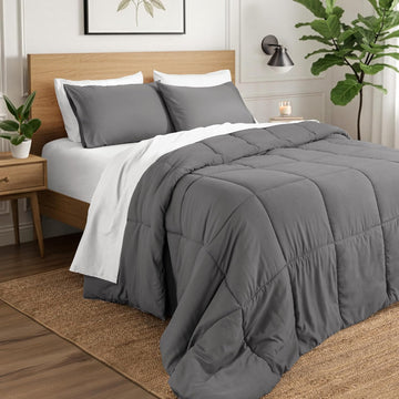 Queen Comforter Set - Comfy, Breathable, All Season - Down Alternative Comforter & Shams