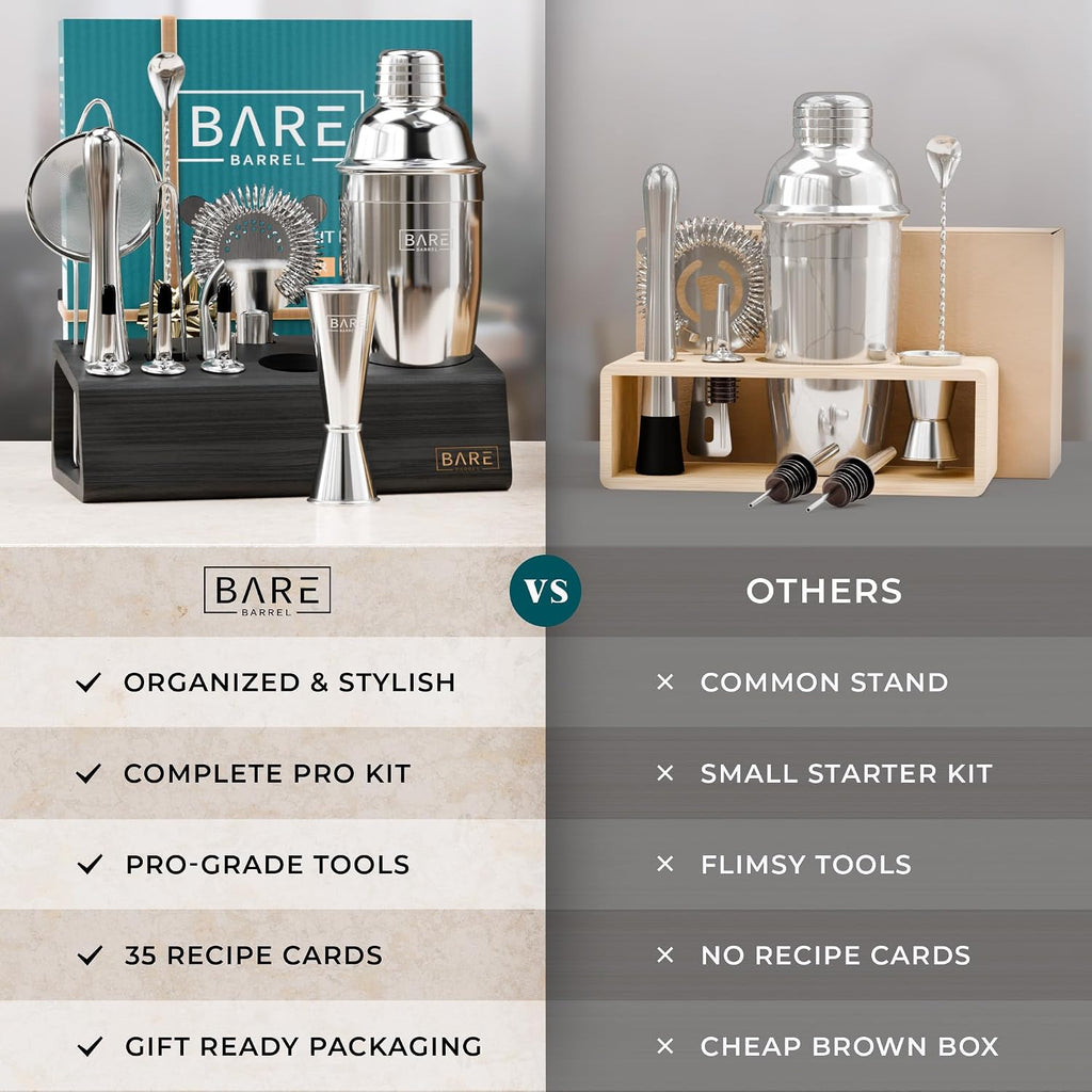 Mixology Bartender Kit Bar Set | 14-Piece Cocktail Shaker Set | Martini Barware Mixing Tools Bartending | Incl. 35 - Set of 14