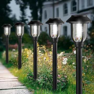 12 Pack Solar Lights Outdoor, 6000K Bright Solar Pathway Lights for Outside, Auto On/Off Waterproof Solar