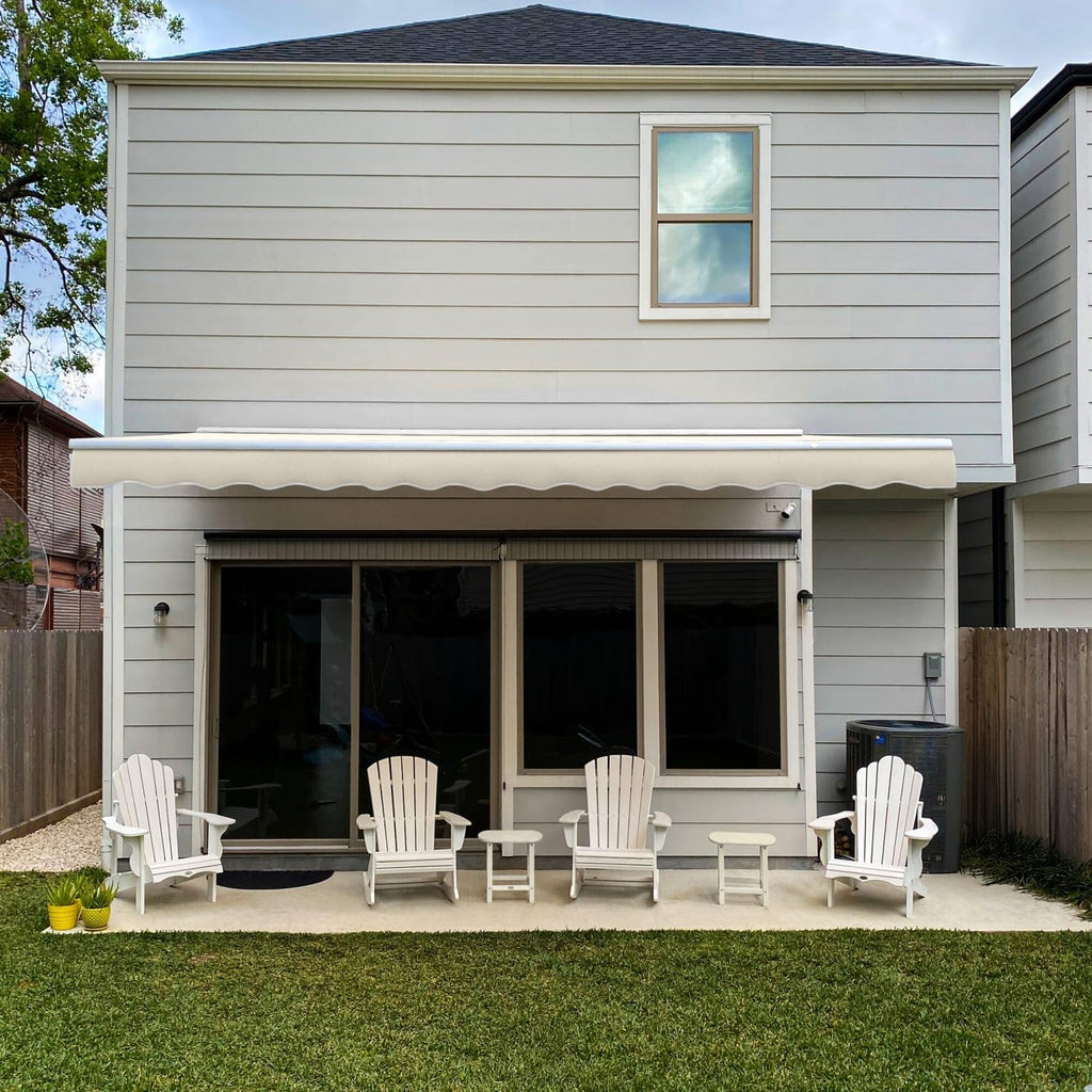 18' Destin Right Motor (18' x 10') Retractable Patio Awning, Linen
