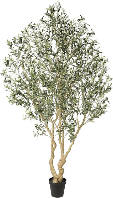 Large Artificial Olive Tree 8ft with Thick Trunk & Realistic Leaves