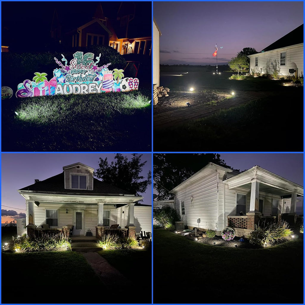 6-Pack Solar Spot Lights Outdoor Waterproof, Landscape Spotlight Cool White | 59 LED, 3 Lighting Modes, IP65