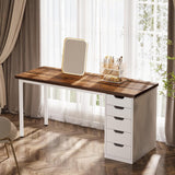 Modern Simple Computer Desk, 47 Inches PC Desk with 5 Reversible Drawers