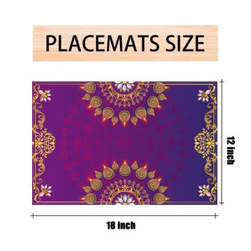 Diwali Placemats Set of 4,Indian Deepavali Decorations