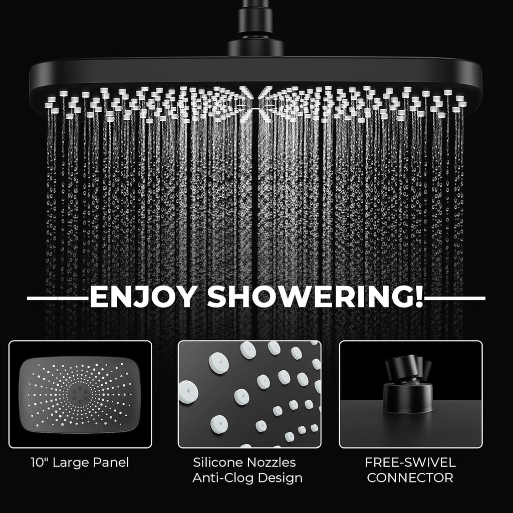 Wide Rain Shower Head With 5 Modes Handheld Showerheads