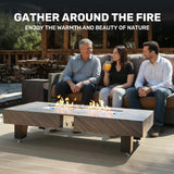 54”Propane Fire Pit,Outdoor Gas Fire Pit Table with Rain Cover,Rectangular Heater for Patio, Backyard, Deck,50,000BTU Outdoor Modern Patio Fire Pit. - Image 3