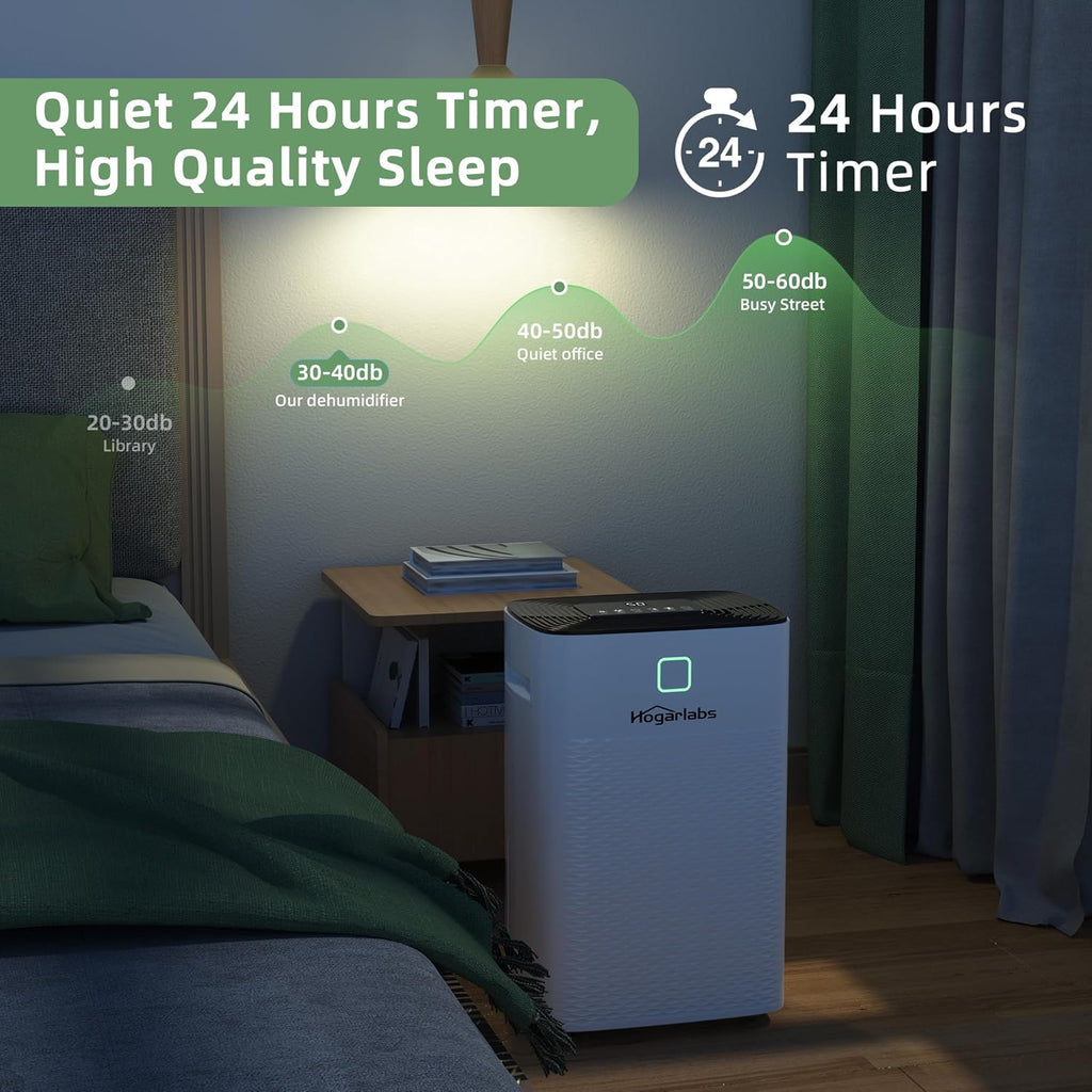 30 Pint Dehumidifiers for Home and Basements, with 3 Working Modes, Overflow Protection