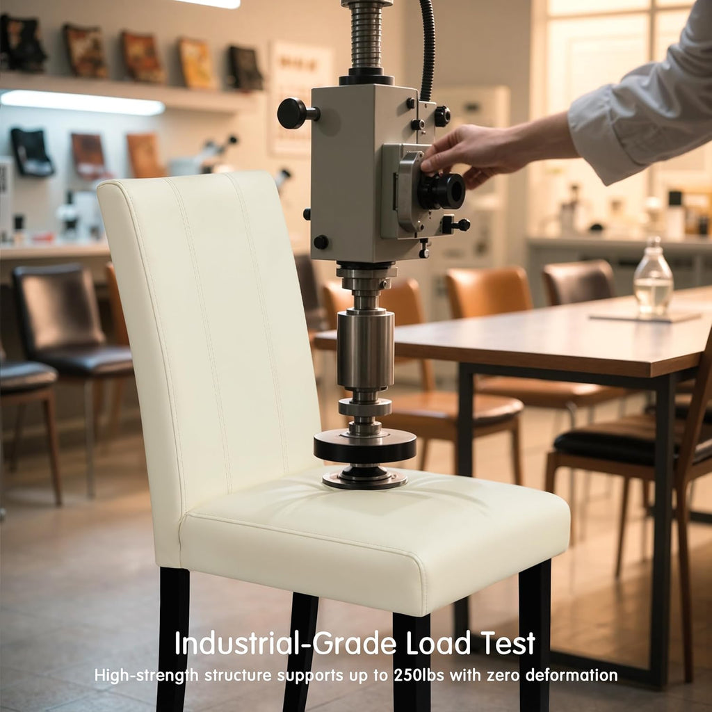 Dining Chairs Set of 2, Faux Leather Dining Room Chairs, High Back Upholstered Parsons Chairs for Dining Room Kitchen