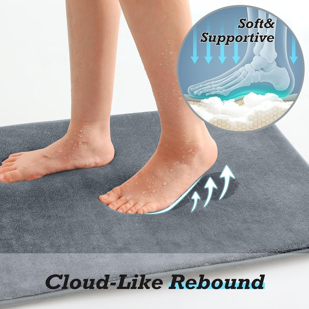 Bathroom Rugs Sets 3 Piece, Non-Slip & Quick Dry Bath Mat Set, Ultra Soft Velvet Bath Rugs , Toilet and Shower Floor